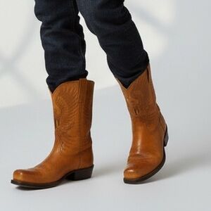 ACME BOOT COMPANY Vintage 70’s Leather Embossed Eagle & Shield Western Boots 10D